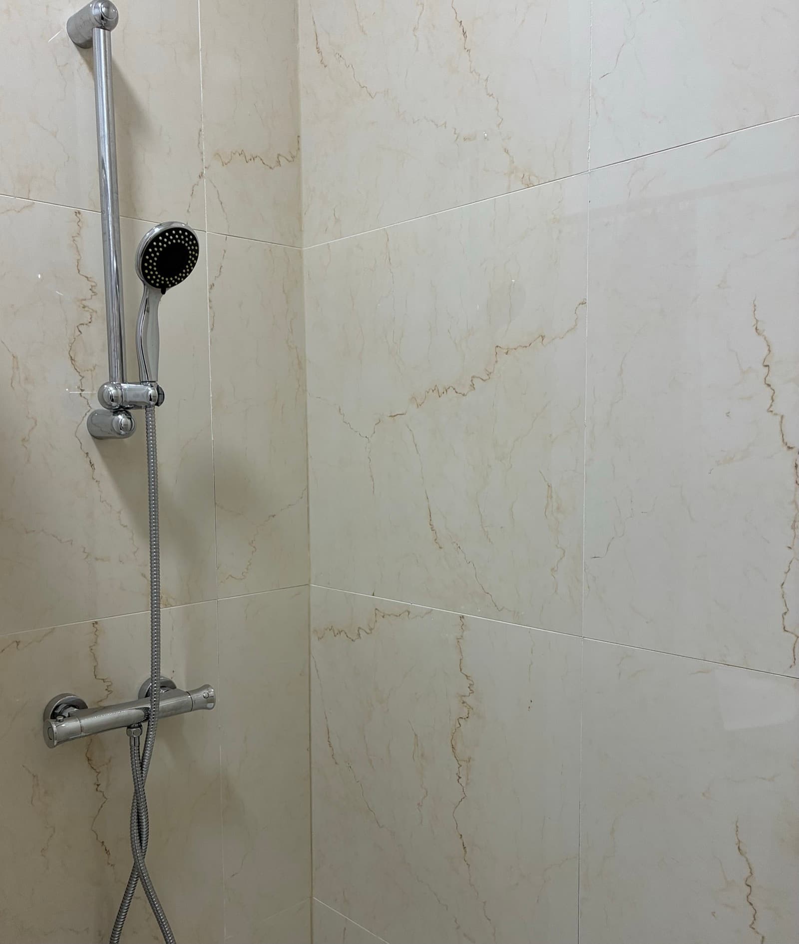 Spacious walk-in shower in the en suite at Edenderry Central Rooms