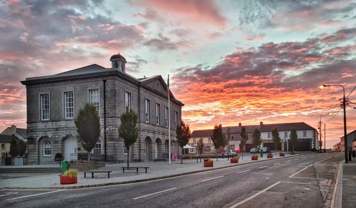 Edenderry Town Hall at sunset